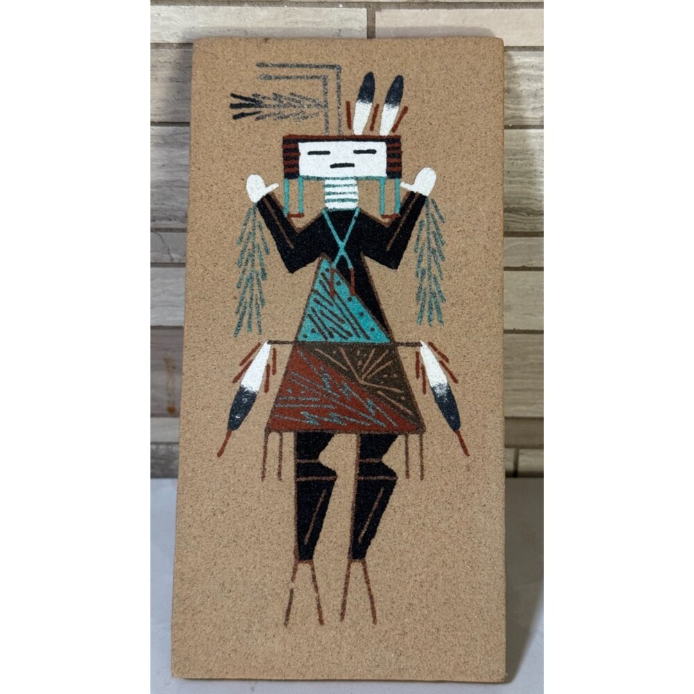 Authentic Vintage Navajo Sand Painting With Original Written Description On back
